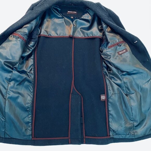 Michael Kors charcoal grey wool blend dress coat Mens Size XL classic luxury - Picture 7 of 14